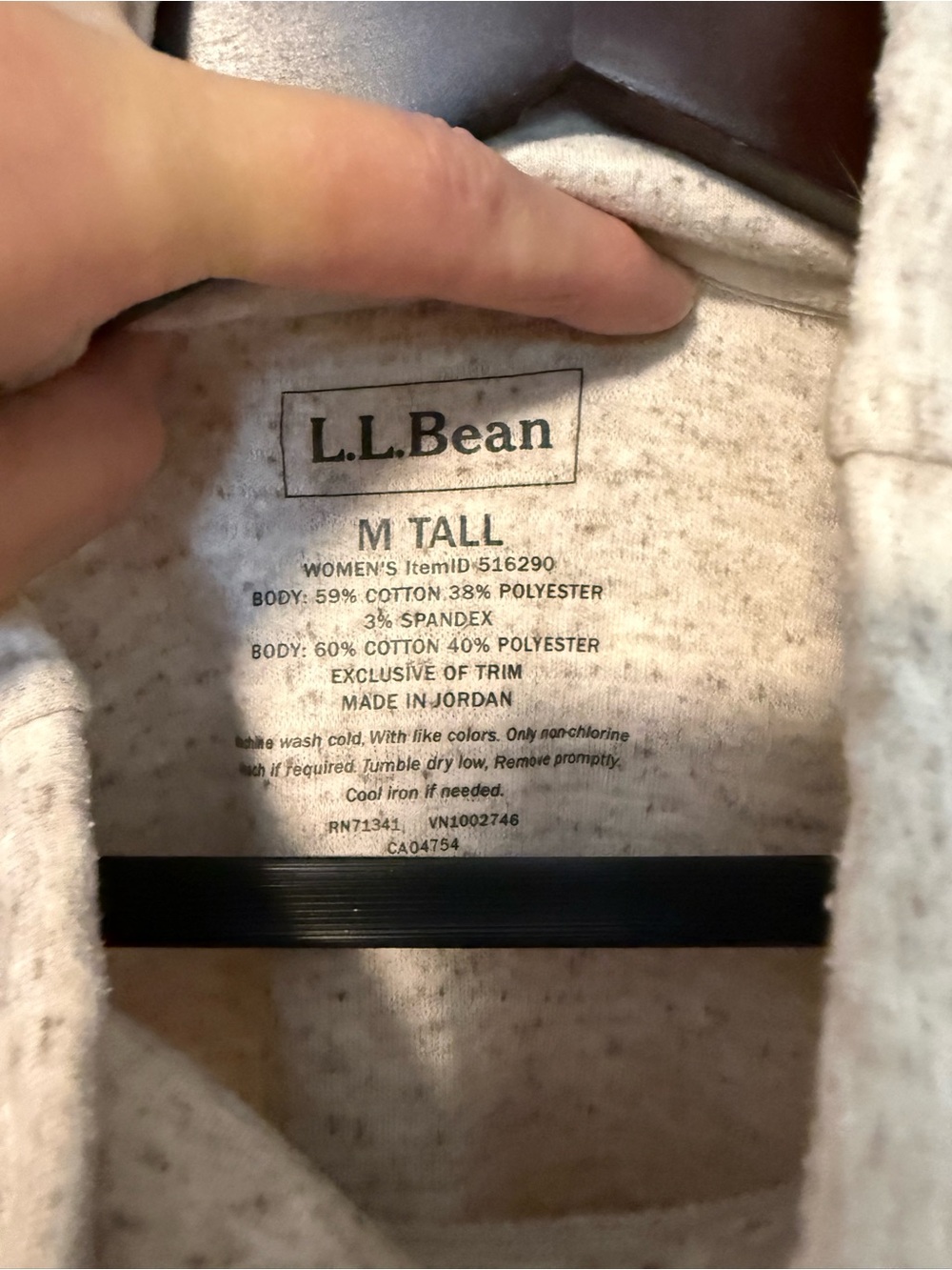 LL Bean pullover. M Tall. Oatmeal Heather. - Picture 5 of 6
